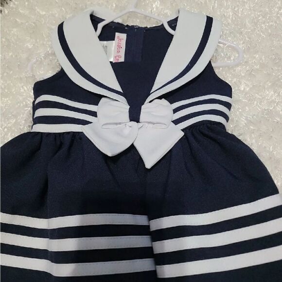 Navy blue sailor dress & matching bloomers - Picture 3 of 3